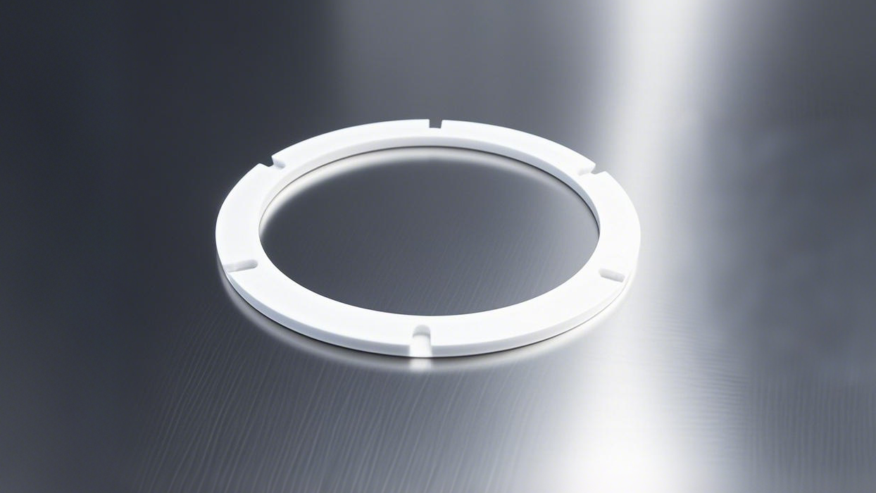 四氟六片密封件 - 由聚四氟乙烯的造的密封件，化工行業、設備是造粒機。